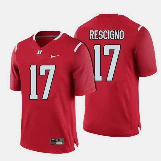 Men Rutgers Scarlet Knights Giovanni Rescigno College Football Red Jersey (1)